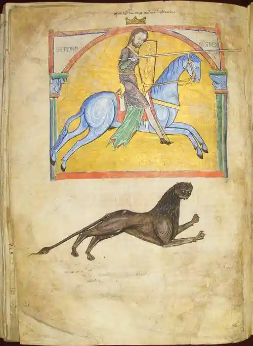 Detalle de uno de los folios del Tumbo A con la miniatura del rey Alfonso IX.